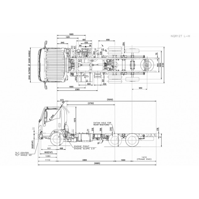 Среднетоннажный грузовик шасси ISUZU NQR12T, 6х2