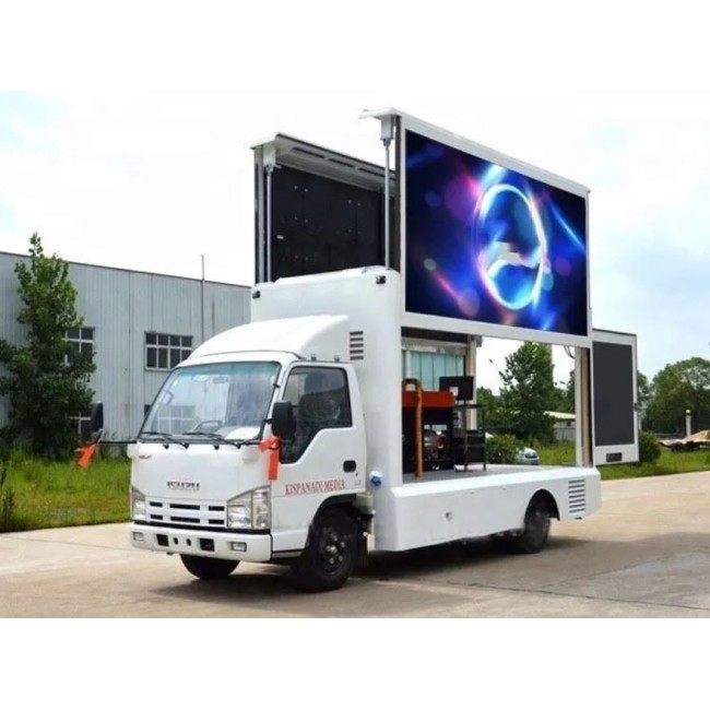 Фуpгон светодиоднoй рeкламы Isuzu Elf, кузов 18 м3