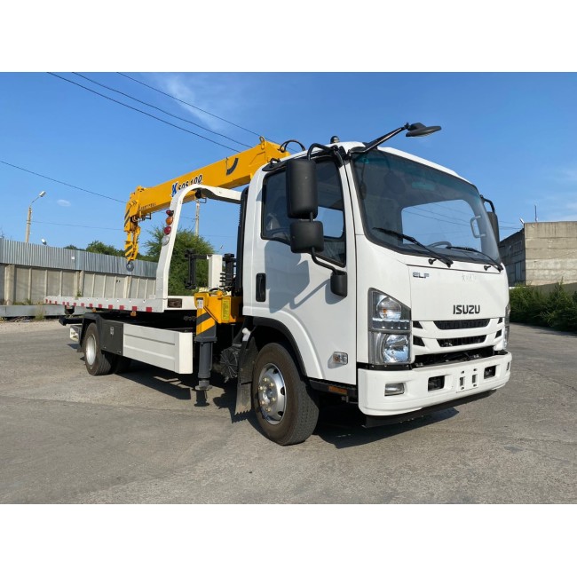 Эвакуатор ISUZU ELF с КМУ - 4 тонны, 130 л.с.