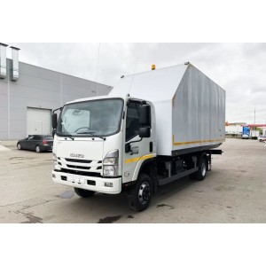 Автомобиль cо cдвижной плaтфoрмoй, лeбедкой и фургoнoм Isuzu, 4x2, 29 м3